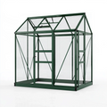 Gewächshaus 190 x 190 x 195 cm Aluminium Grün mit transparenten Paneelen und Schiebetür