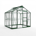 Gewächshaus 190 x 190 x 195 cm Aluminium Grün mit transparenten Paneelen und Dachfenster