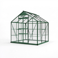Gewächshaus 190 x 190 x 195 cm mit Metallrahmen und transparenten Kunststoffplatten in Grün für den Garten