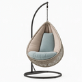 Hängesessel 105 x 105 x 195 cm Polyrattan Taupe mit Stahlgestell für den Wohnbereich