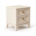 Nachttisch 40 x 45 x 60 cm Holzwerkstoff Creme mit 2 Schubladen klassisch
