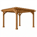 Holz Pergola 400 x 300 x 230 cm Naturbraun für Garten mit Lamellendach
