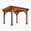 Holzpergola 300 x 300 x 250 cm Naturbraun für Garten Klassisch mit offenem Dach