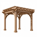 Holz Pergola 300 x 300 x 250 cm Natur Gartenpavillon mit Lamellendach